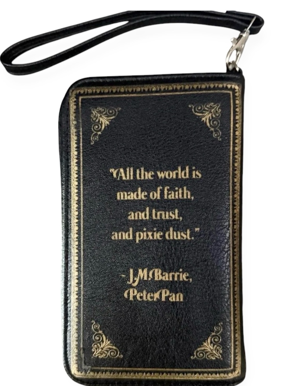 Disney Peter Pan Black and Gold Wristlet NWOT - Picture 3 of 4